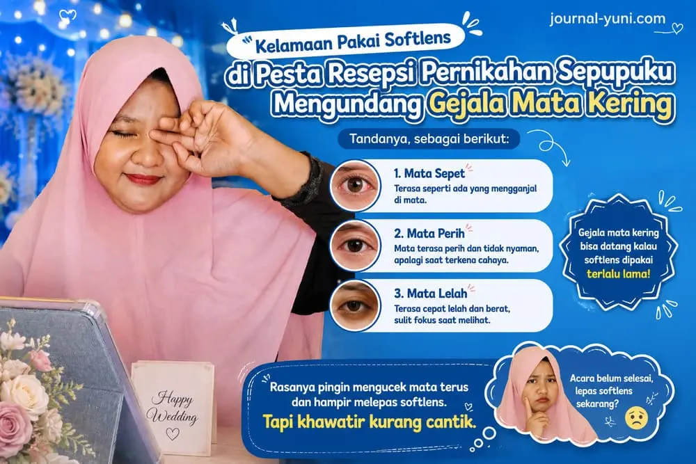gejala mata kering saat pakai softlens di resepsi pernikahan sepupu